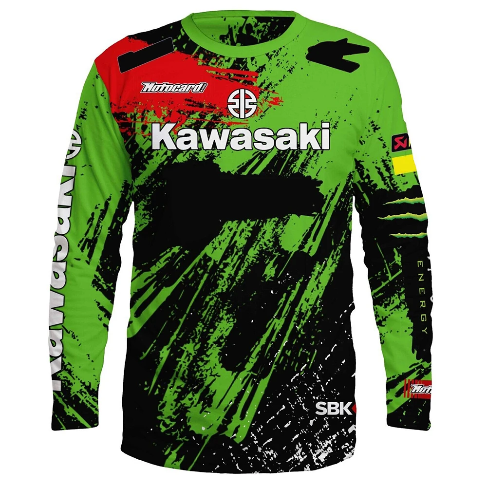 Мужская футболка kawasaki motorcycle racing team с длинным рукавом - Фотография_2