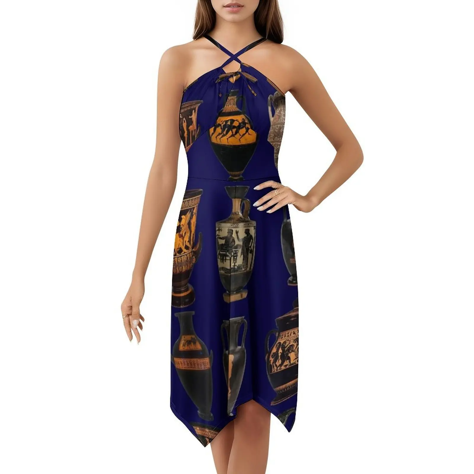 Богемное платье без рукавов с греческими урнами для женщин - Фотография_5