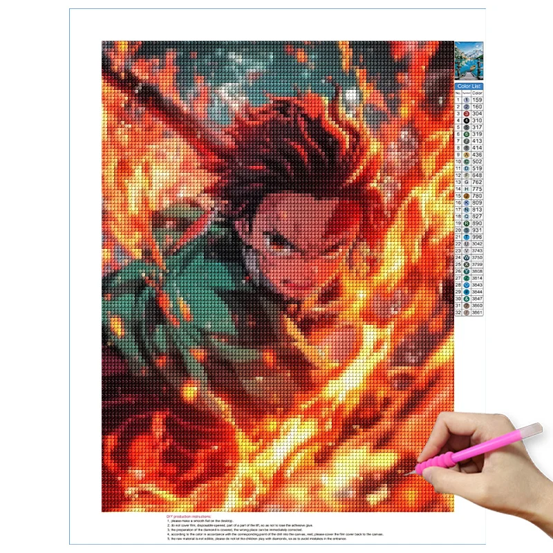 Demon slayer 5d diy комплект алмазной - Фотография_4