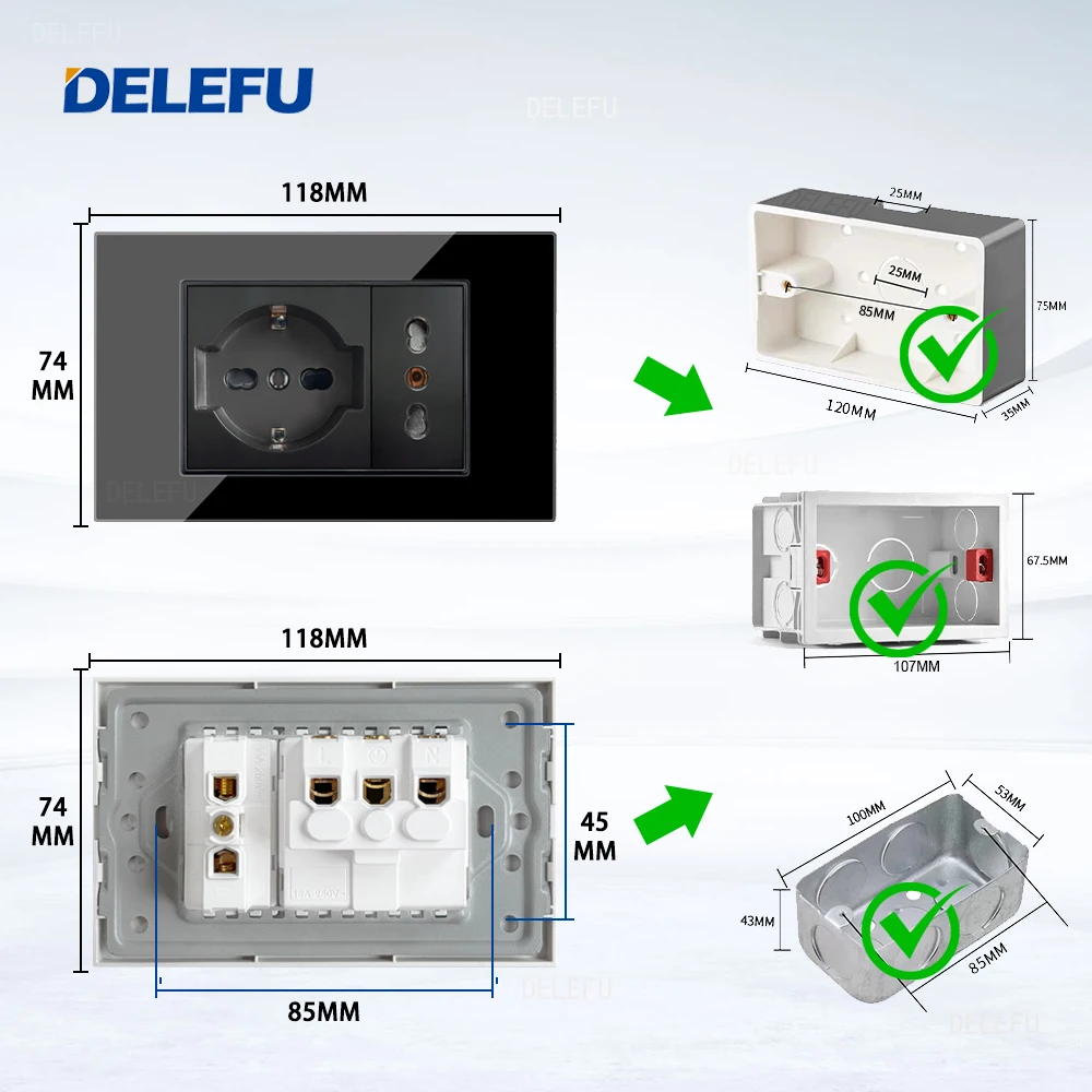 Delefu черное закаленное стекло - Фотография_2