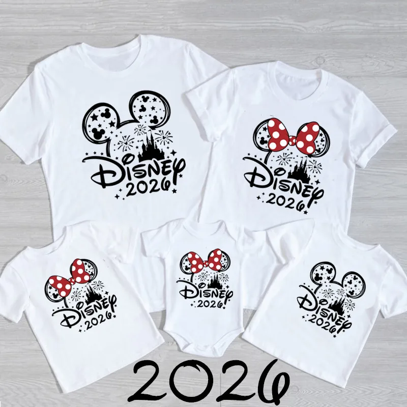 2026 одинаковые рубашки для всей семьи с микки и минни маусом disney trip