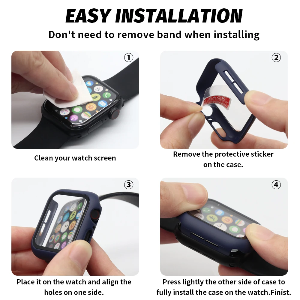 Стекло + корпус корпус защиты apple watch серия 9/8 / 7 мм 45 мм бампер - Фотография_6