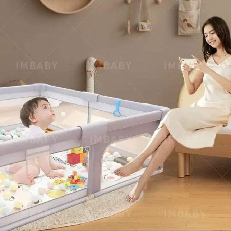 Imbaby серый коррал для ребенка с защитным углом - Фотография_2