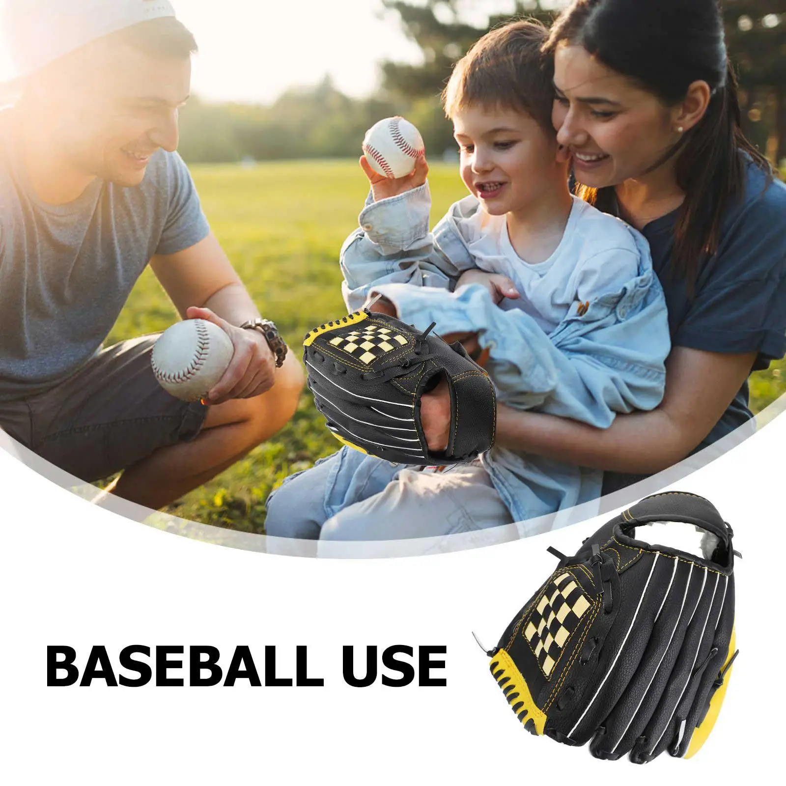 10,5-дюймовые желто-черные бейсбольные перчатки - Фотография_3