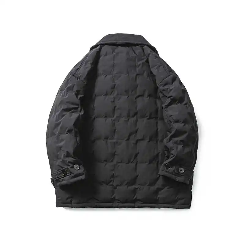 Зимняя легкая куртка на 90% белом утином пуху в стиле ретро - Фотография_3