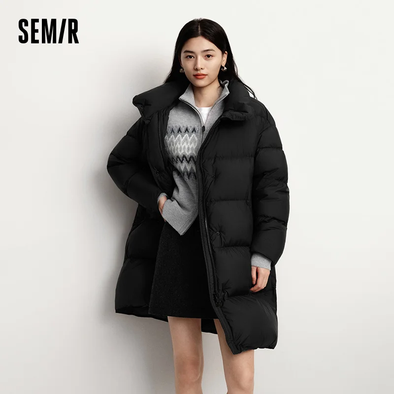 Пуховик semir, женский зимний длинный гусиный пух - Фотография_3