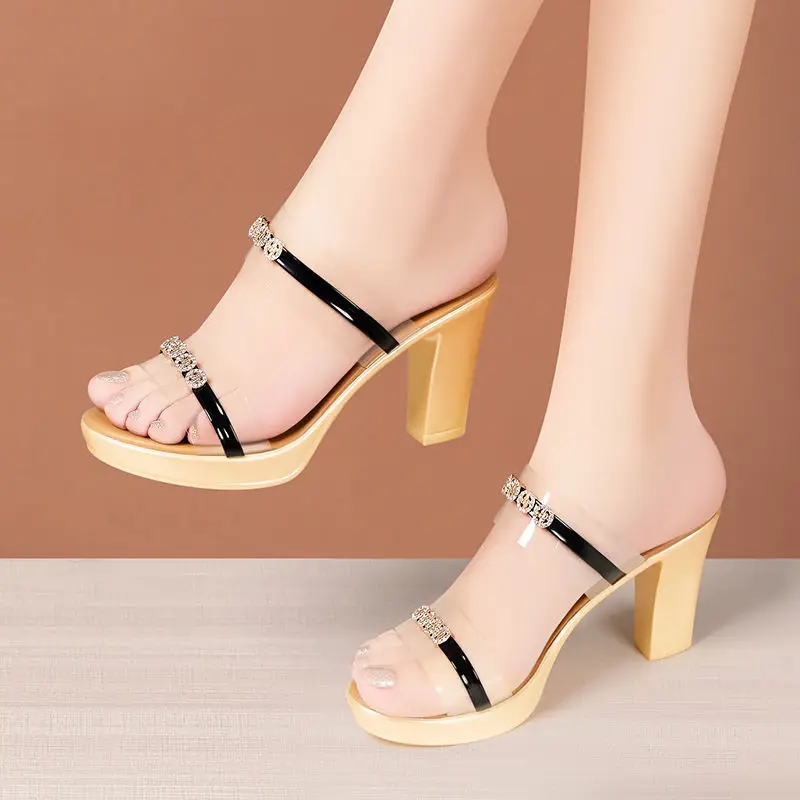 Женские босоножки высокого качества на высоком каблуке 8 см - Фотография_5