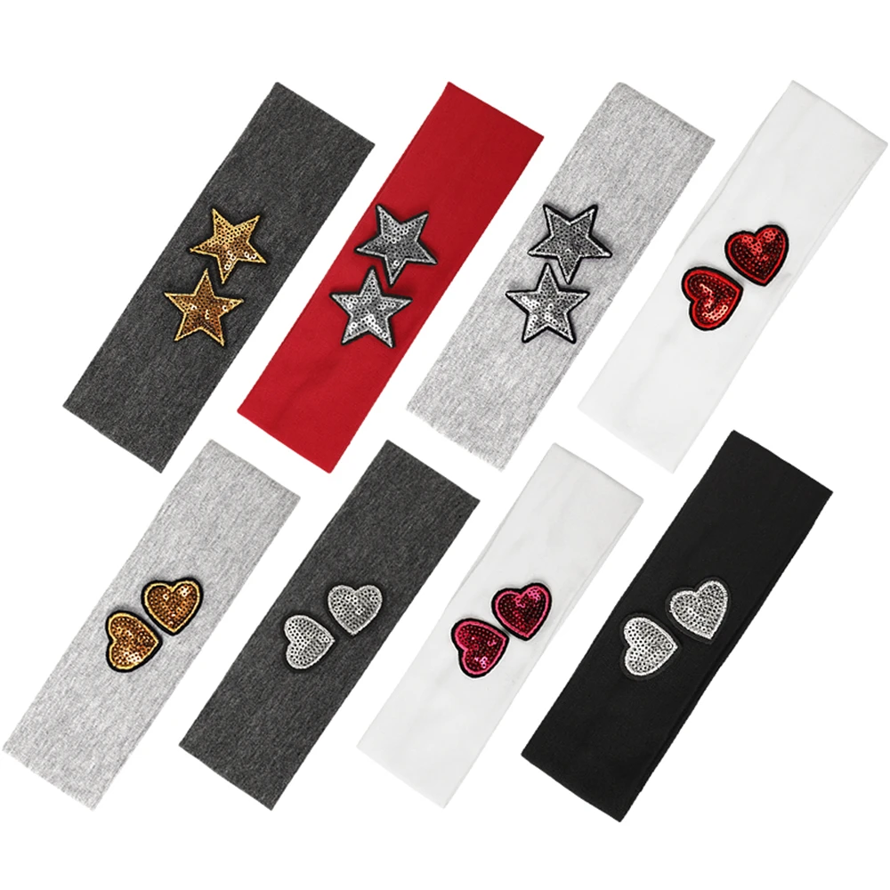 Детская хлопковая повязка на голову со звездами и любовью