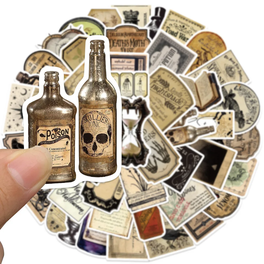 Винтажные этикетки для бутылок солля на хэллоуин - Фотография_3