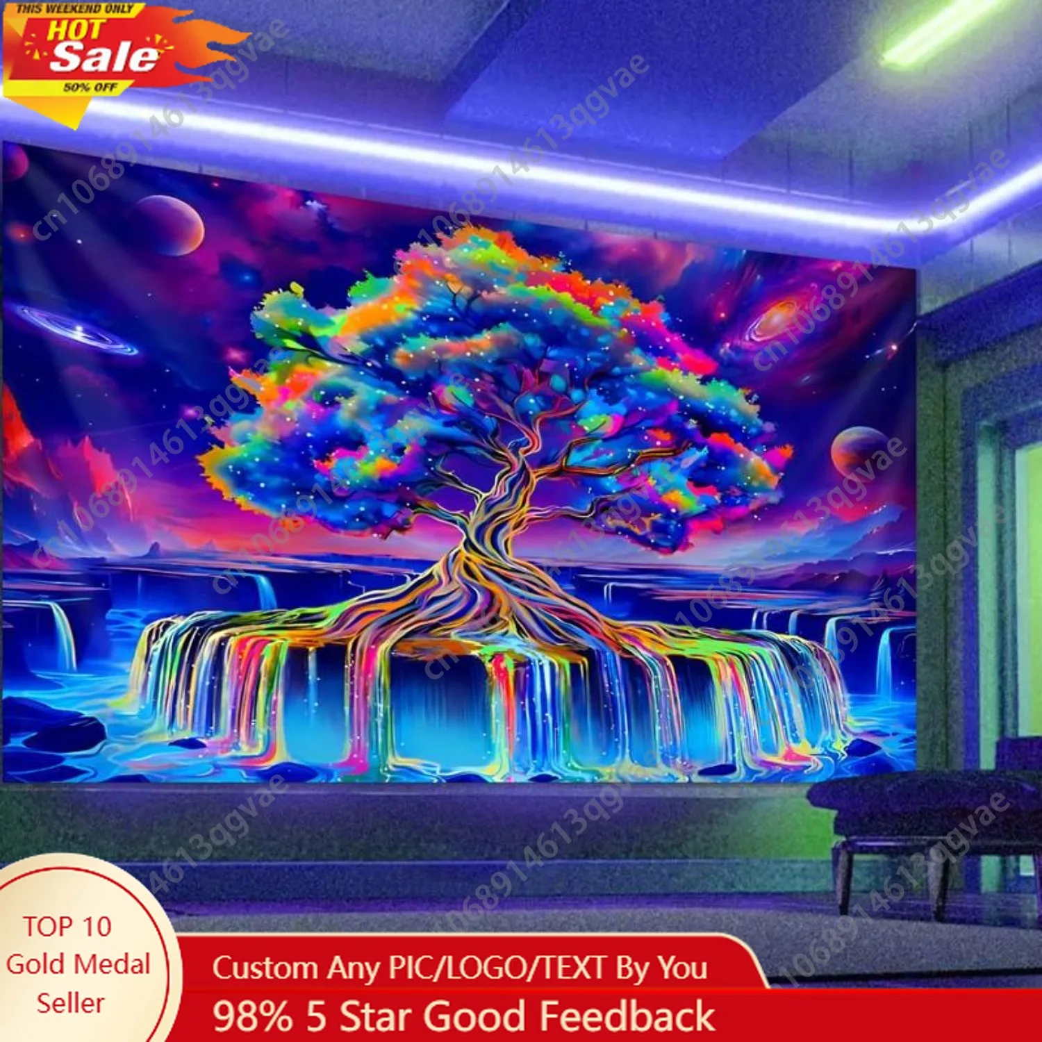 Гобелен с реактивным узором дерева