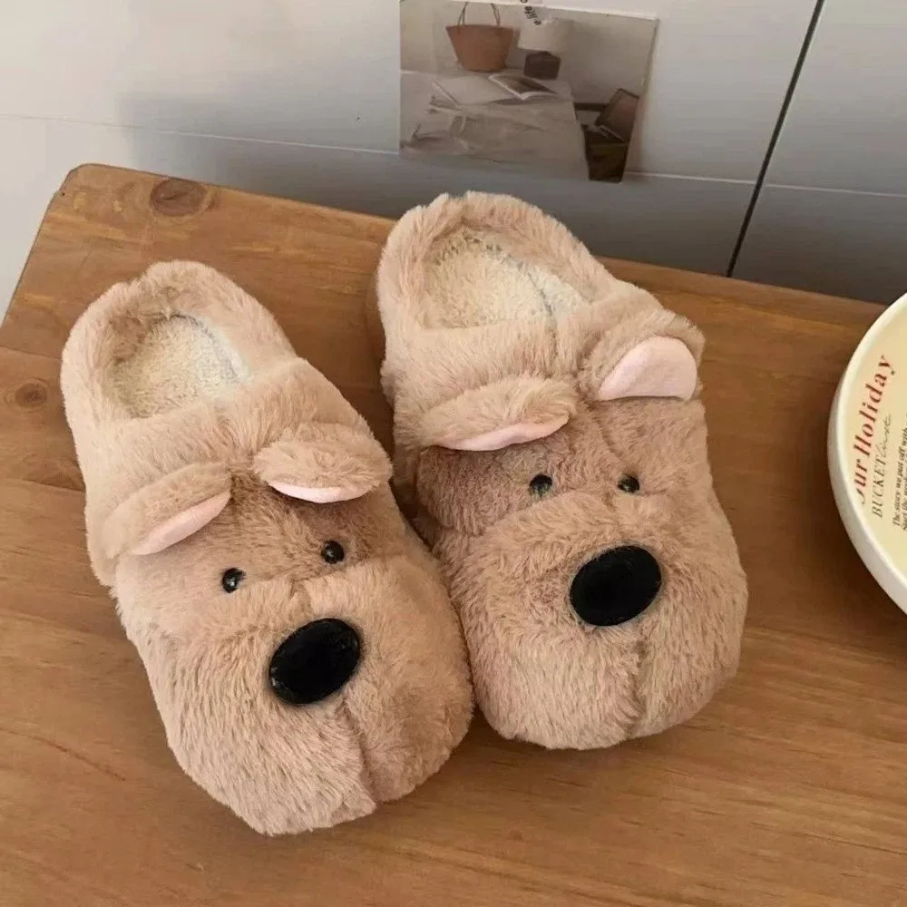 Пушистые зимние плюшевые тапочки для щенков - Фотография_3