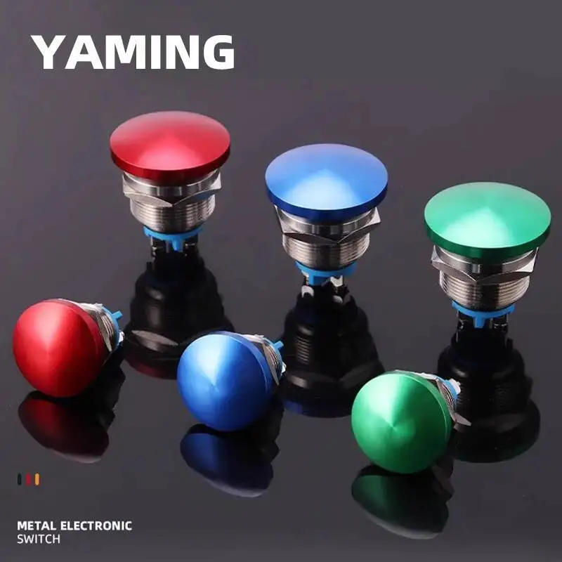 Металлический кнопочный переключатель с грибовидной головкой 16/19/22 мм - Фотография_2