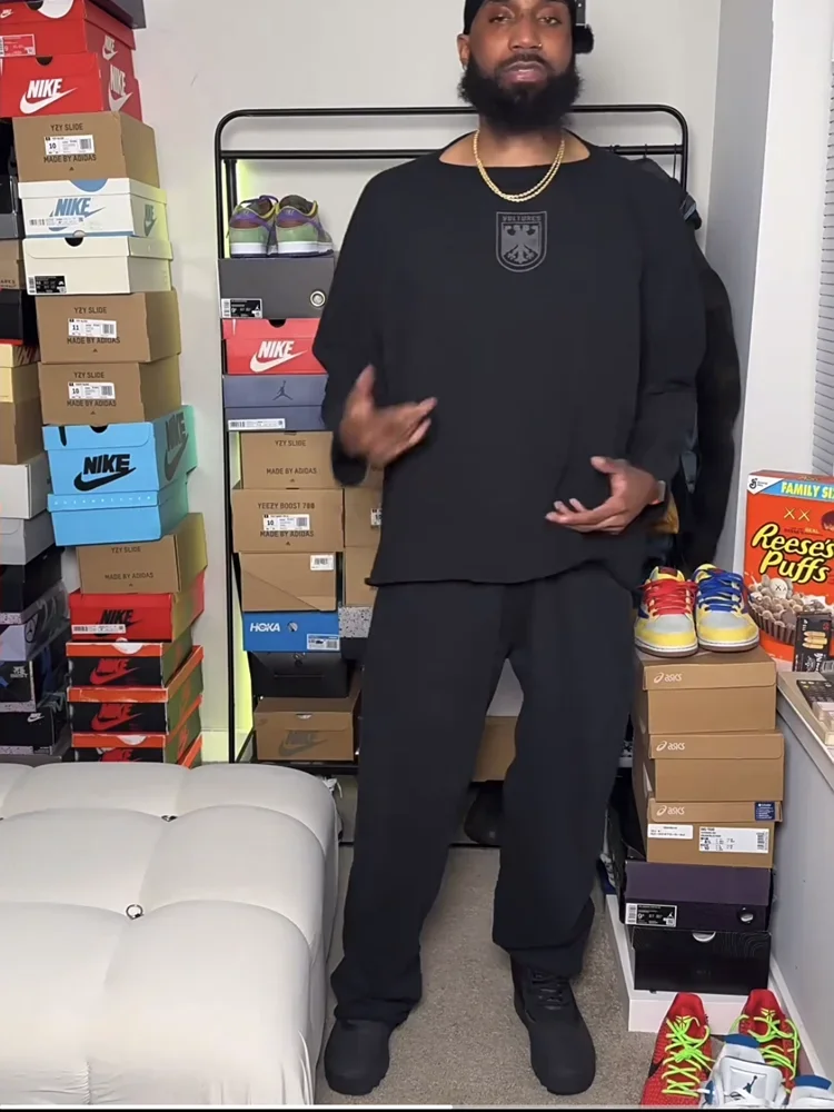 Модные флисовые брюки yao kanye с альбомом - Фотография_5