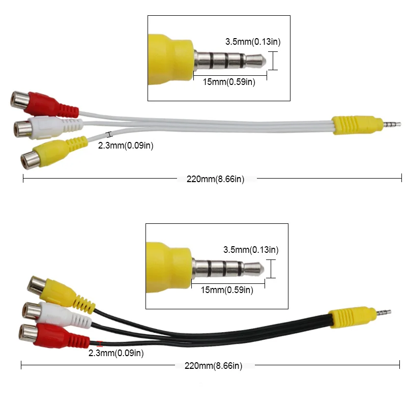 3,5 мм к jack 3, кабель rca, видеокомпонент, - Фотография_6