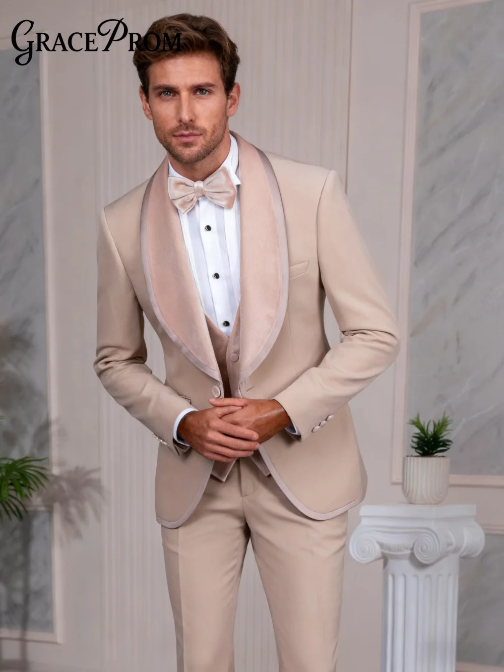 Стильный мужской костюм из 3 предметов - Фотография_3