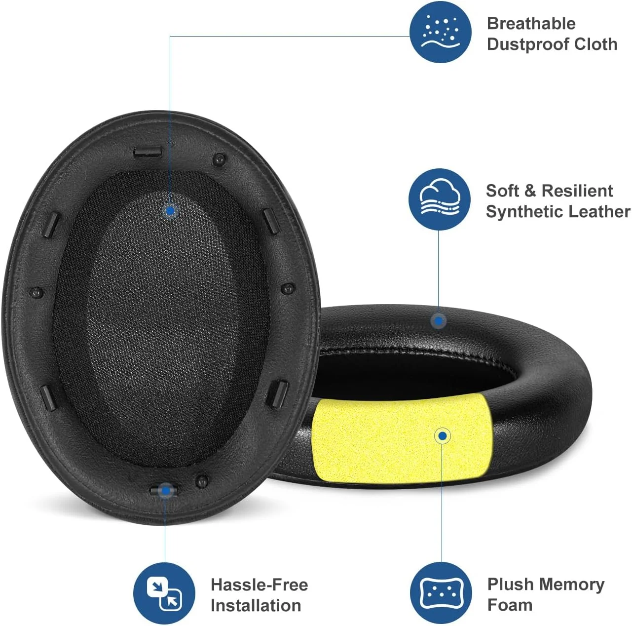 Сменные амбушюры kutou для sony wh-1000xm3 1000xm3 wh1000xm3 - Фотография_6