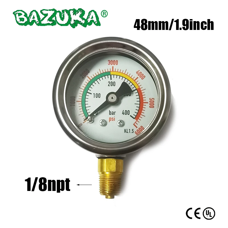 Мини-манометр 350 бар 1 дюйм 1/8npt