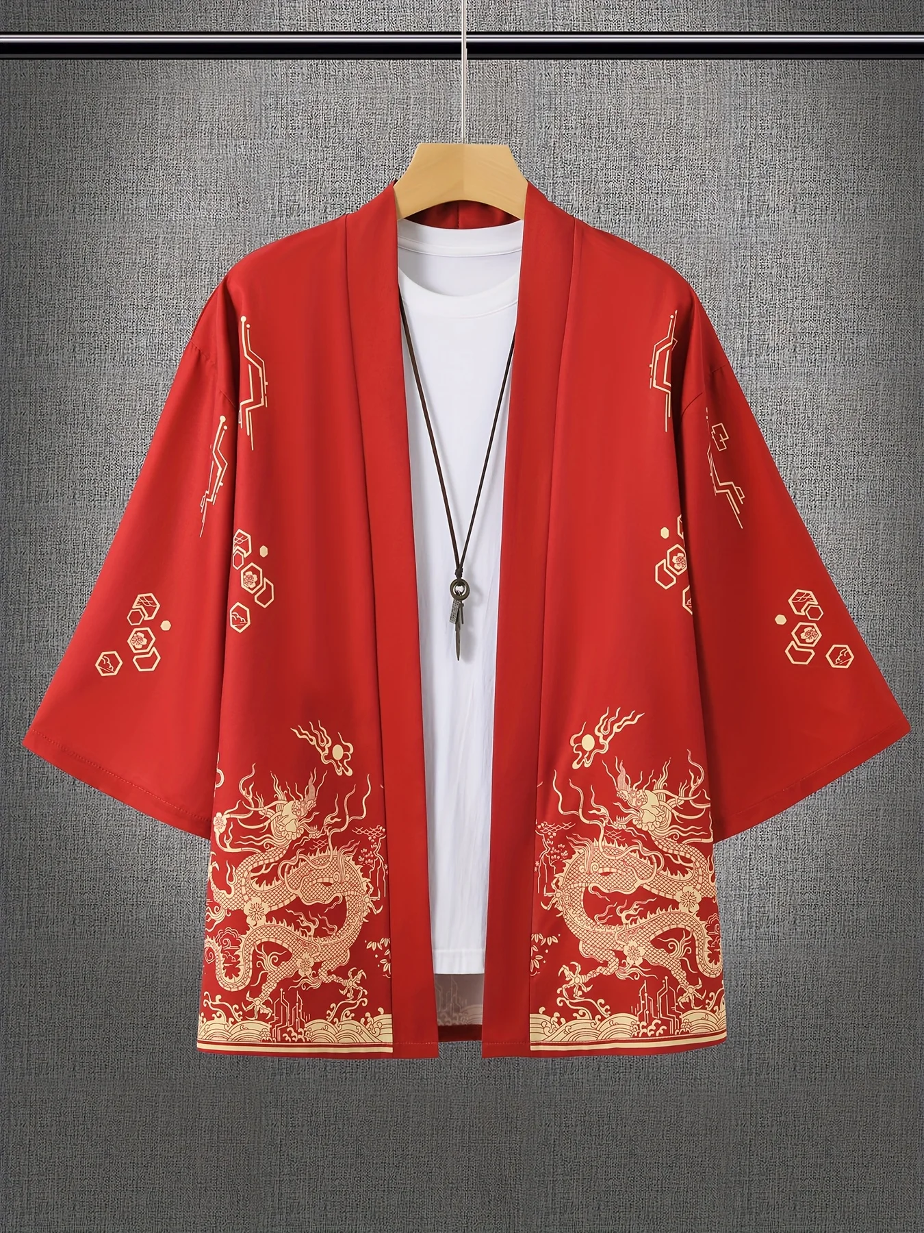 Кимоно унисекс с принтом дракона - Фотография_2