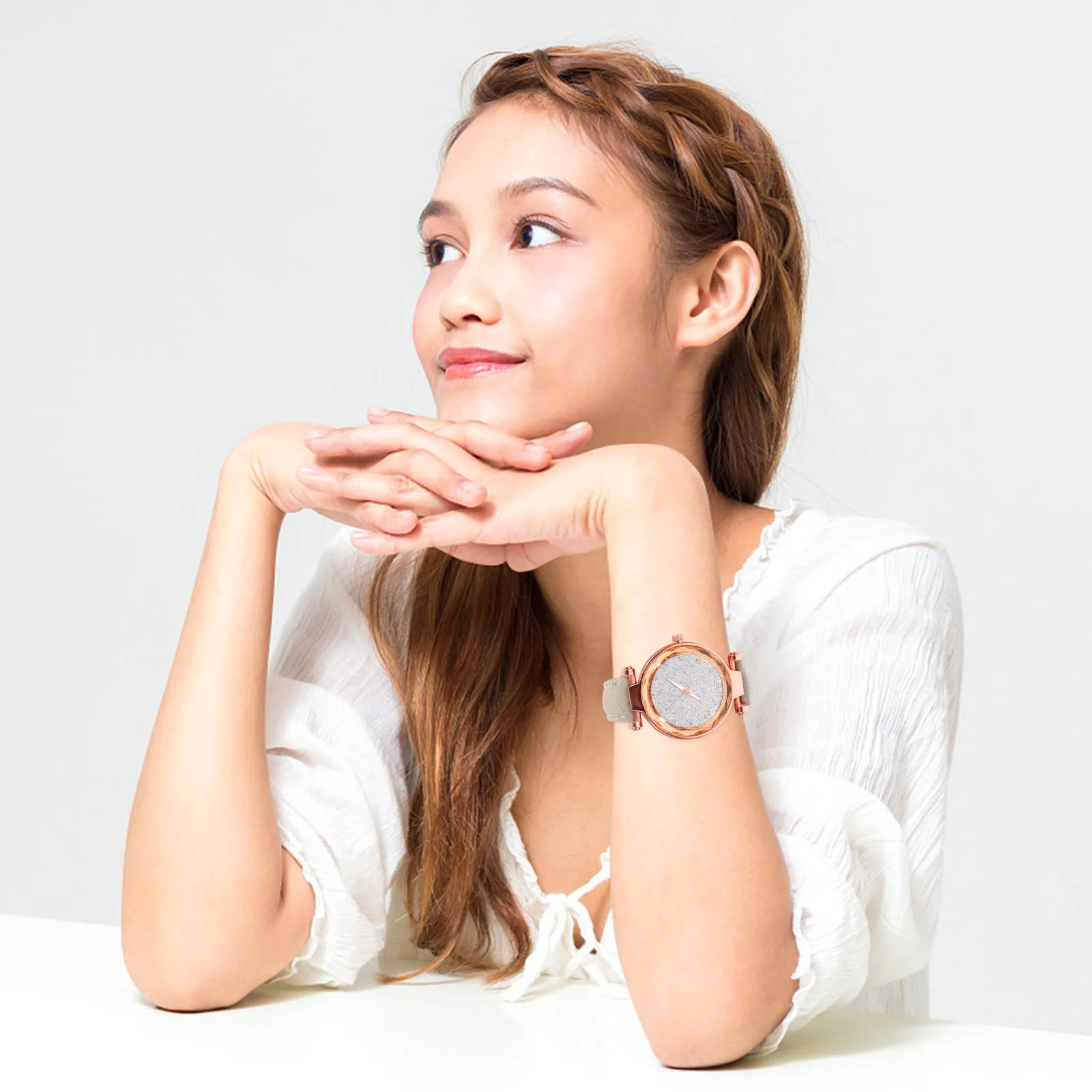 Светящиеся часы серые модные часы - Фотография_5