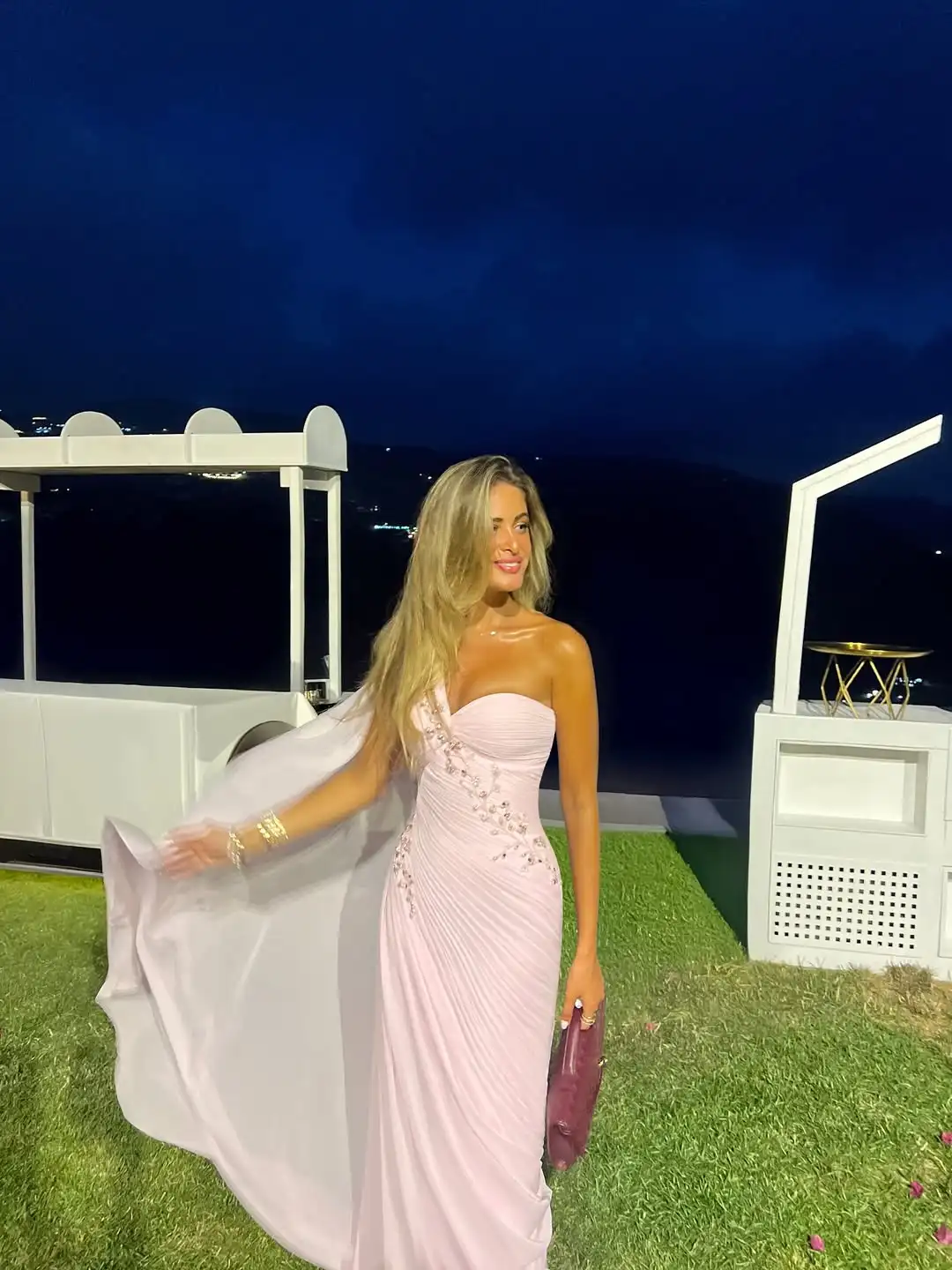 Xijun pink chiffon mermaid evening