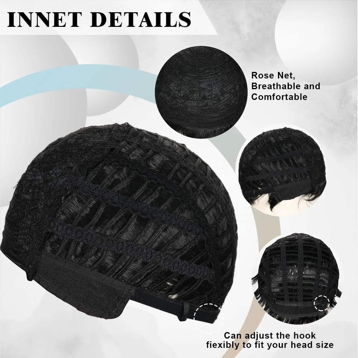 Черный короткий синтетический парик - Фотография_3