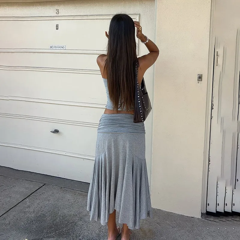 Tornova плиссированный костюм с длинной юбкой и высокой талией - Фотография_3