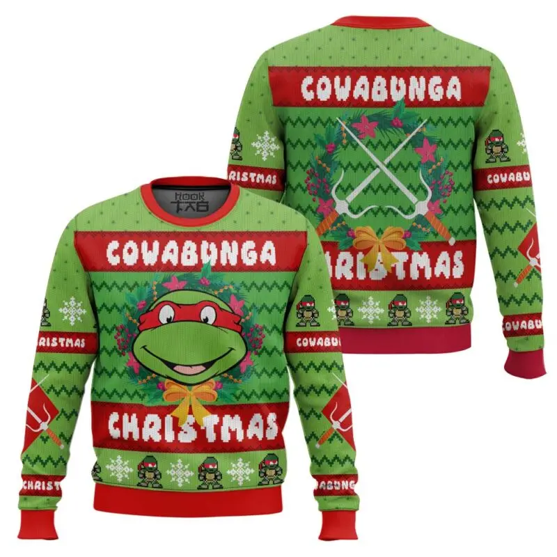 Tmnt l d r m ugly christmas sweater - Фотография_6