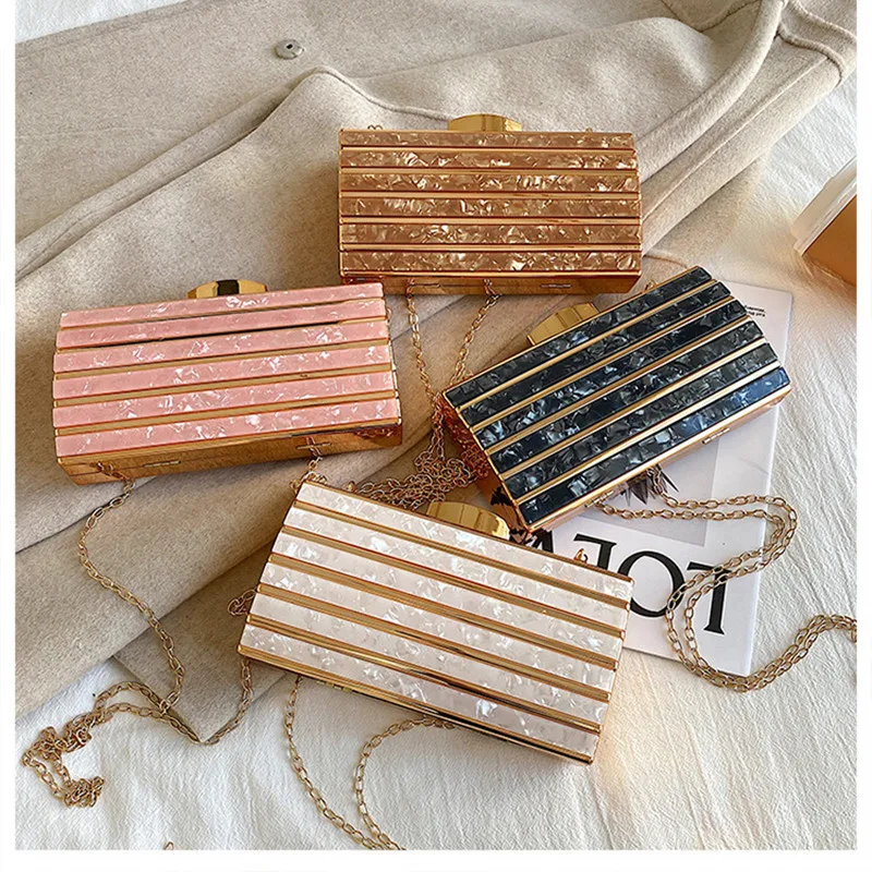 Роскошные дизайнерские акриловые квадратные сумки на цепочке - Фотография_3