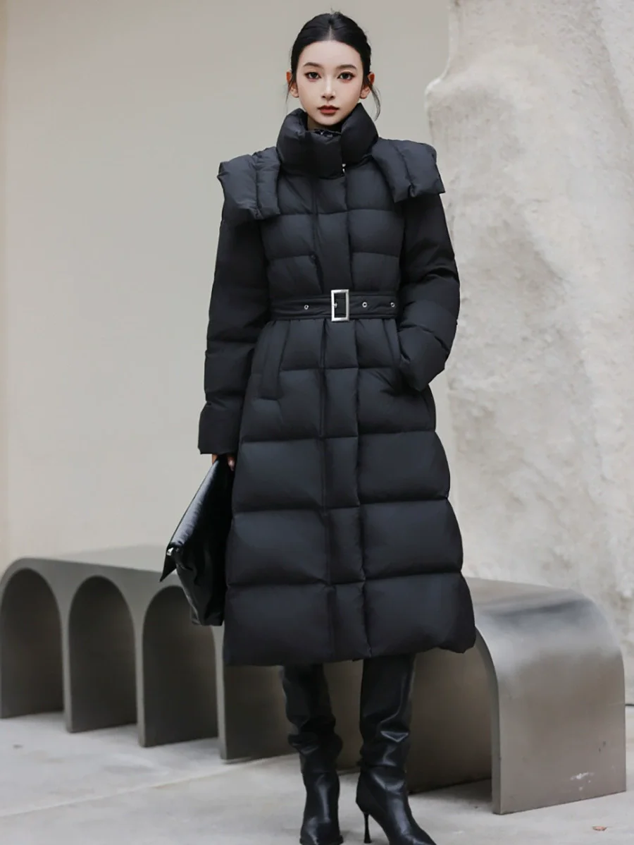 Женский пуховик с длинной талией