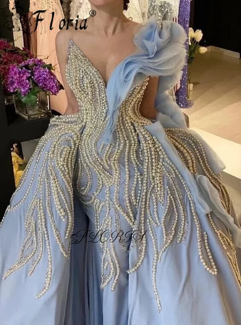 Vestidos de festa вечернее платье с жемчугом и бисером - Фотография_2