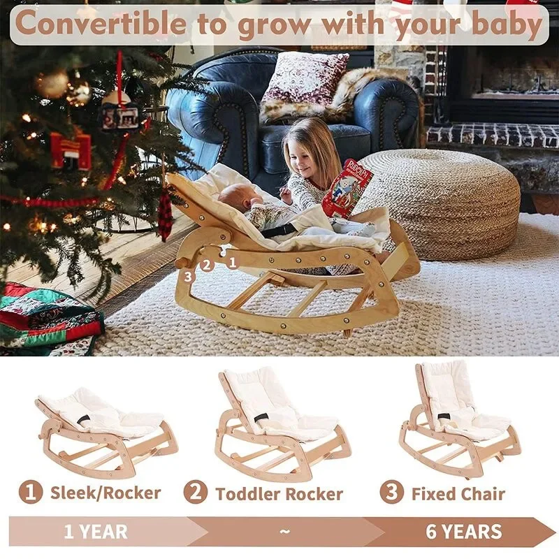 Детское кресло-качалка из цельной древесины - Фотография_5