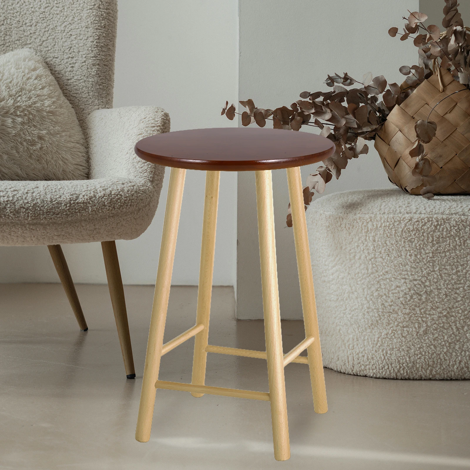 Круглый табурет из массива дерева - Фотография_4