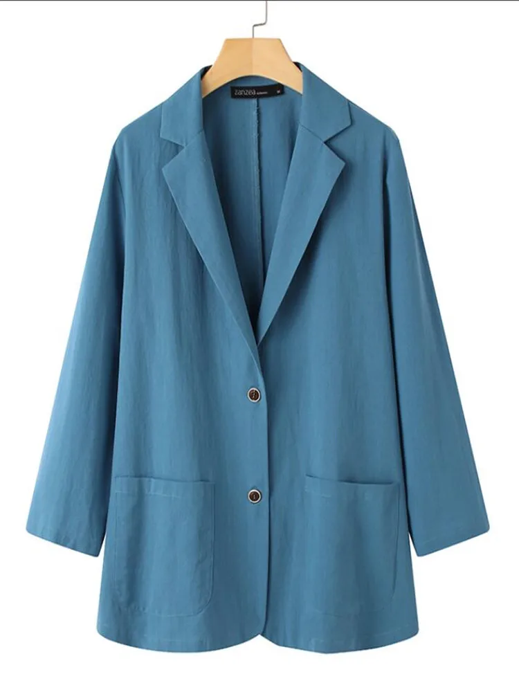 Zanzea женский пиджак с лацканами и длинными рукавами - Фотография_6
