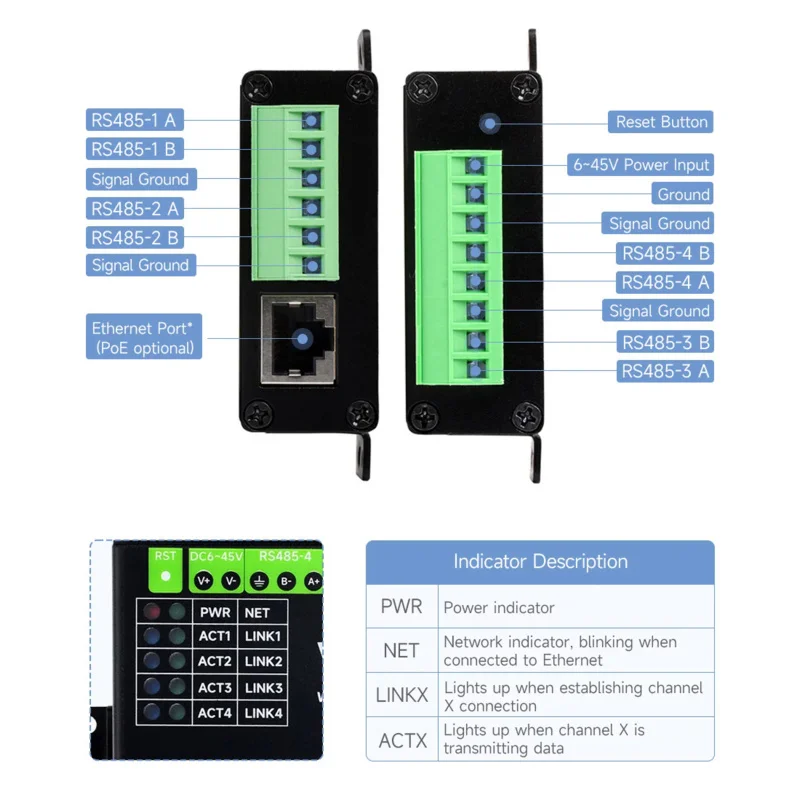 Последовательный сервер 4-канальный rs485 к rj45 ethernet - Фотография_5