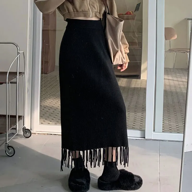 Юбка-миди трикотажная трапециевидная с высокой талией - Фотография_2