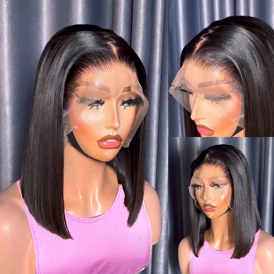 13x4 bone straight bob wig парики - Фотография_3