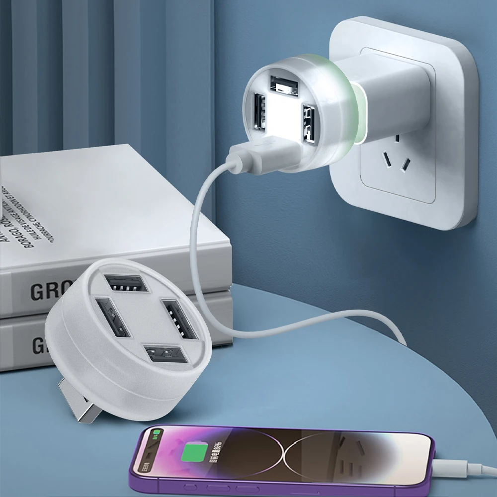Ночник 4 usb-интерфейса для зарядки