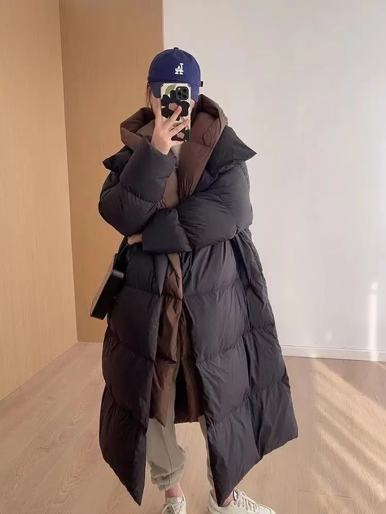 Новый зимний белый утиный пух с капюшоном - Фотография_4