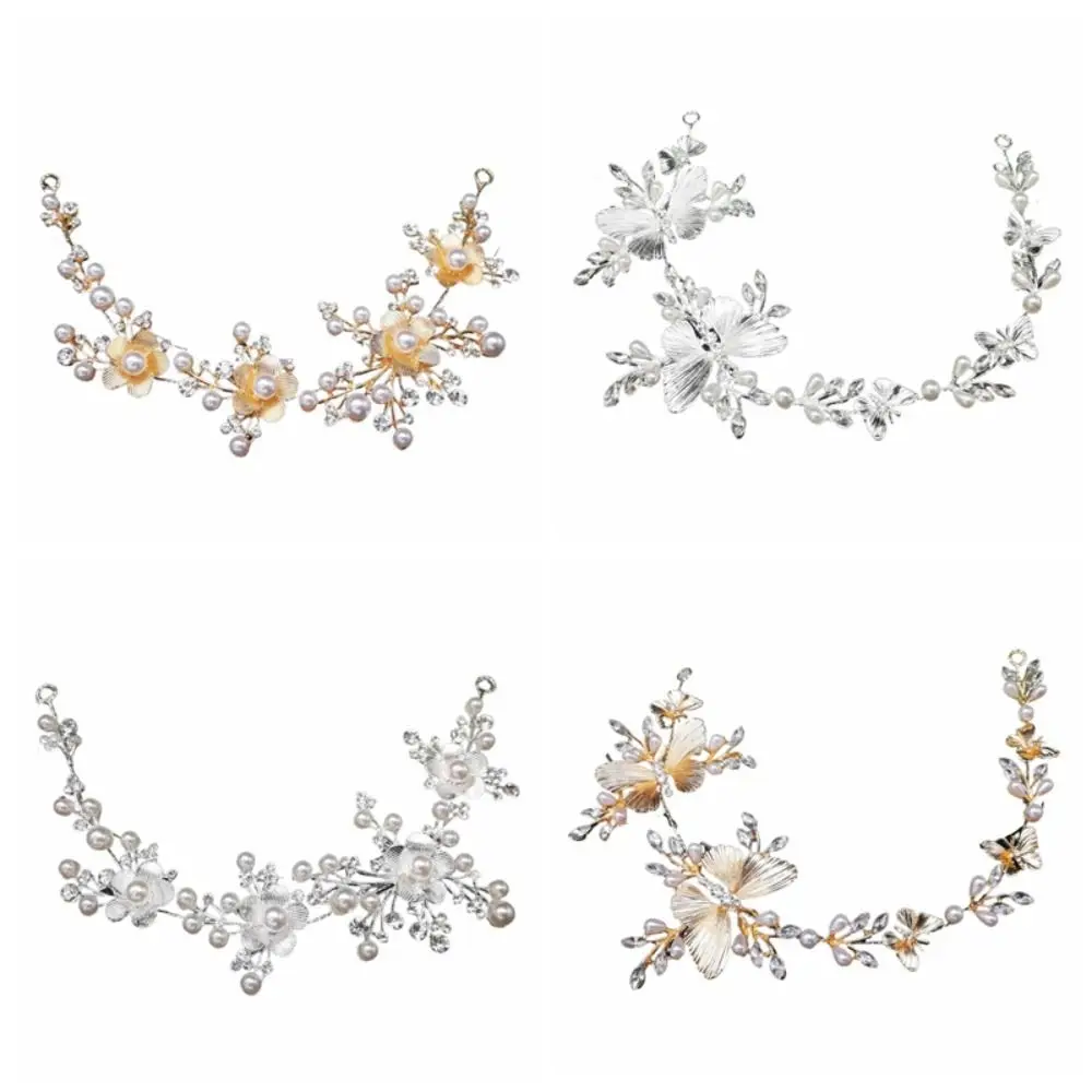 Свадебная повязка на голову с цветком и бабочкой - Фотография_5