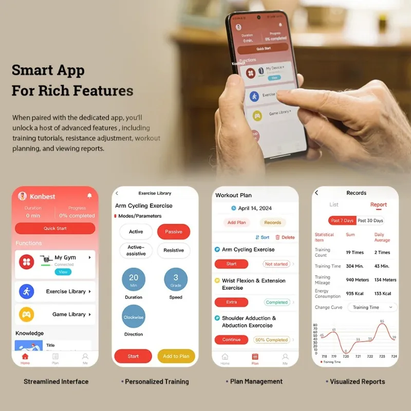 Электрический портативный моторизованный мини-велотренажер для рук - Фотография_6