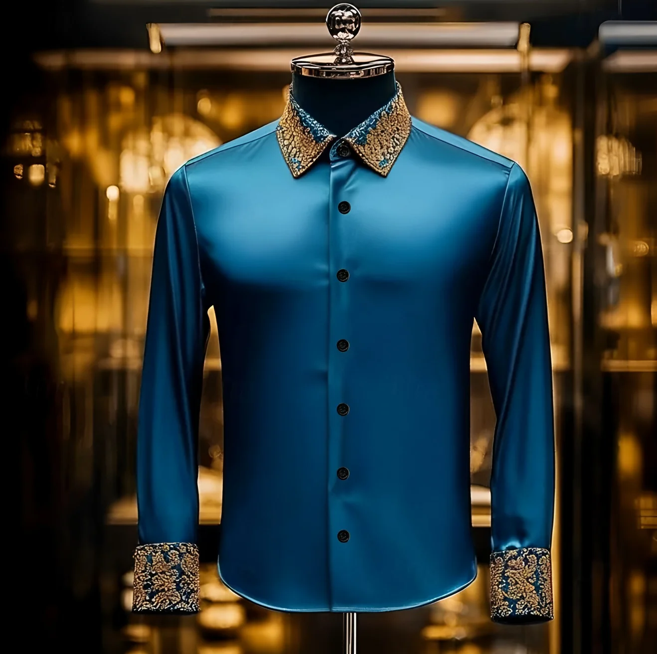 Мужская официальная рубашка в этническом - Фотография_6