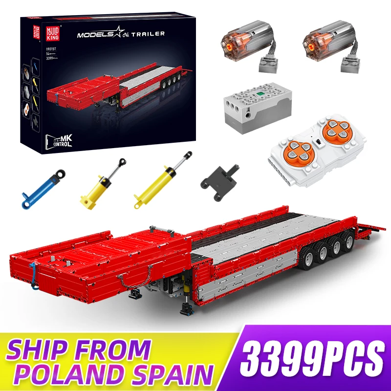 Строительные блоки mould king 19015t moc trailer для трактора