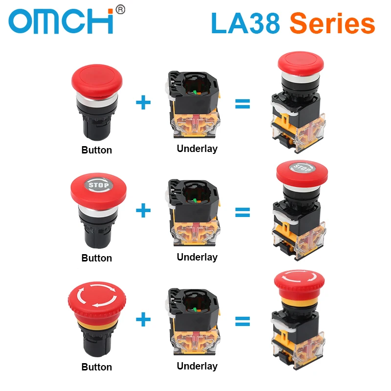 Omch 22 мм самоблокирующаяся кнопка - Фотография_4