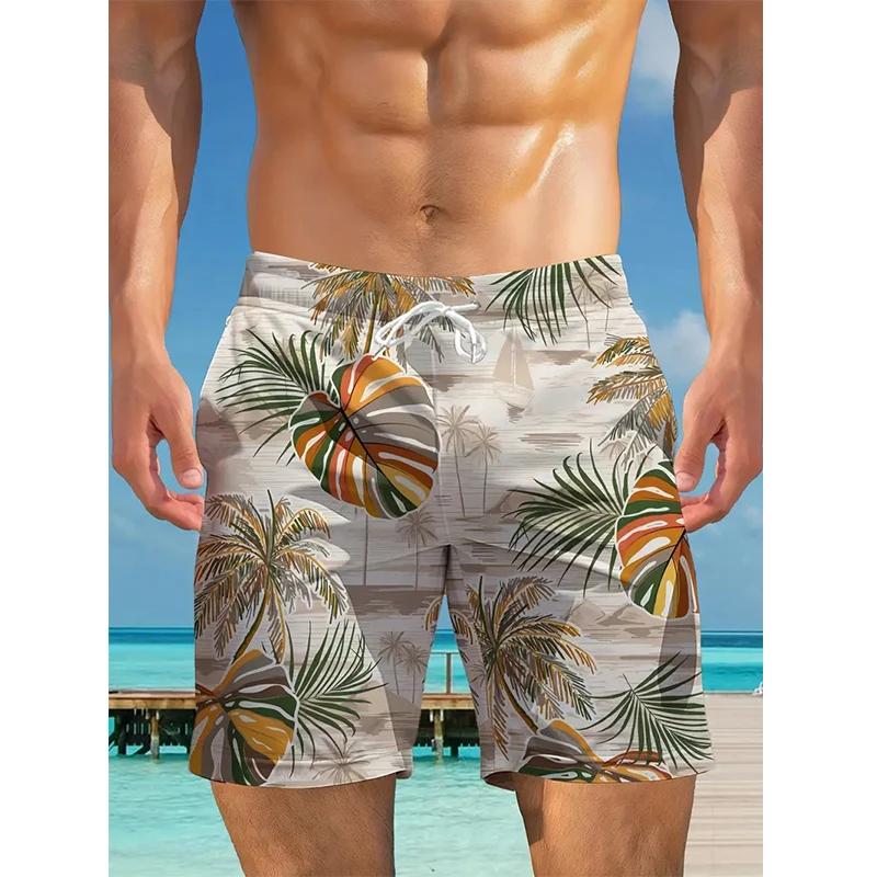 Мужские шорты с гавайским узором кокосовой пальмы - Фотография_4