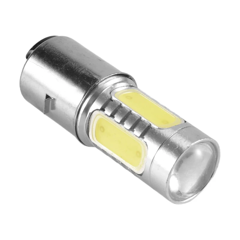 Новая 12 в ba20d h6 4 cob светодиодная белая лампа для мотоцикла
