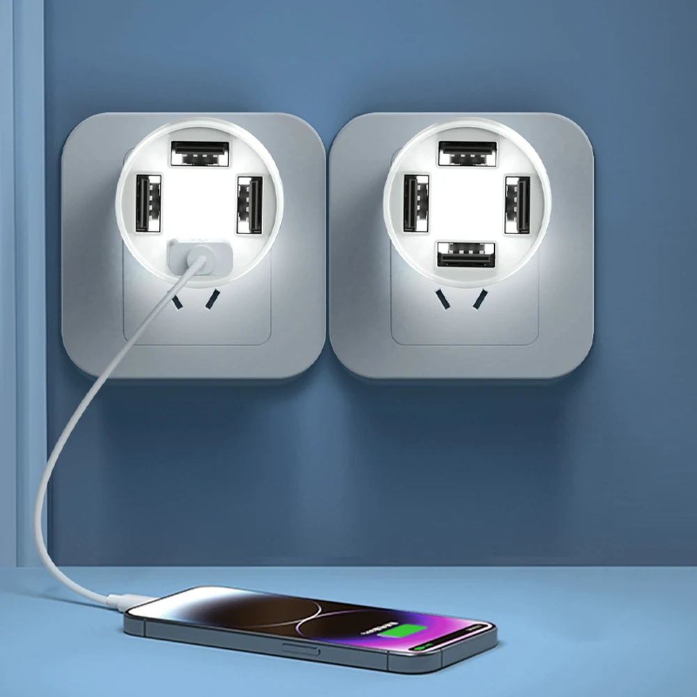 Ночник 4 usb-интерфейса для зарядки - Фотография_4