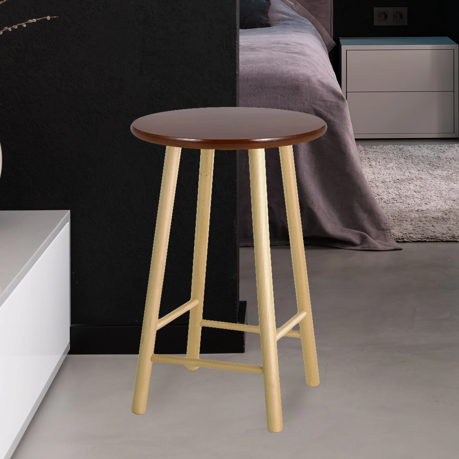 Круглый табурет из массива дерева - Фотография_2