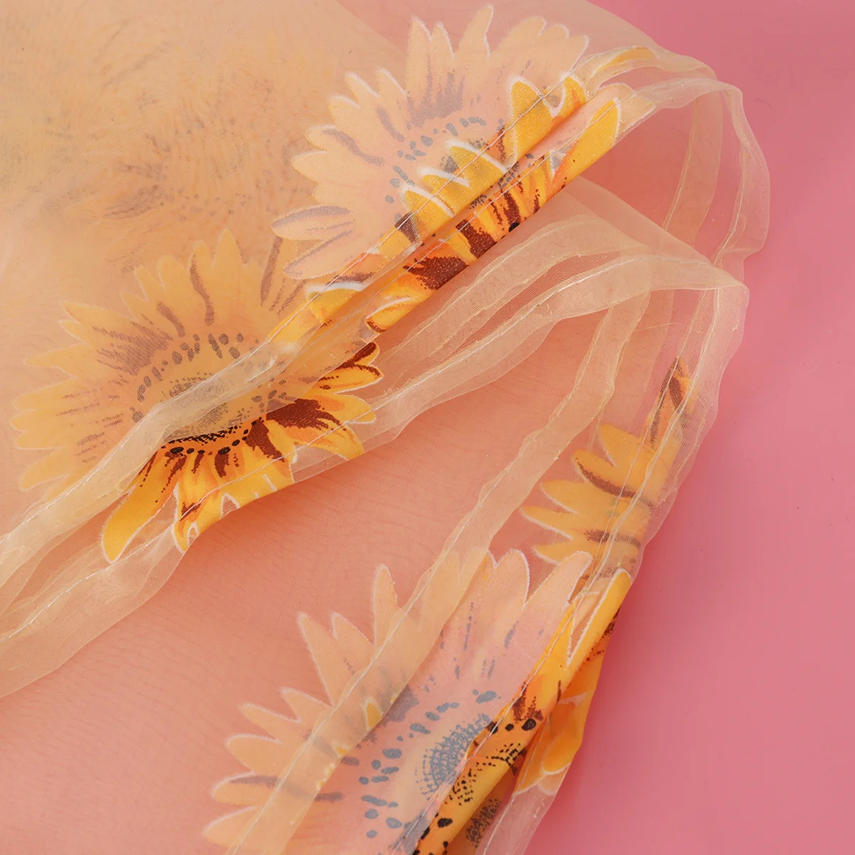 Оконная прозрачная вуаль с принтом подсолнечника - Фотография_3