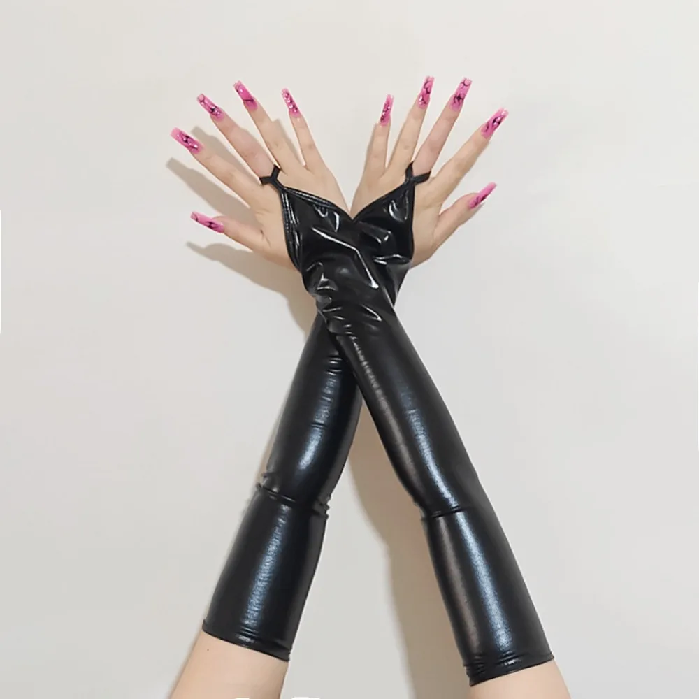Дизайнерские женские латексные перчатки без пальцев