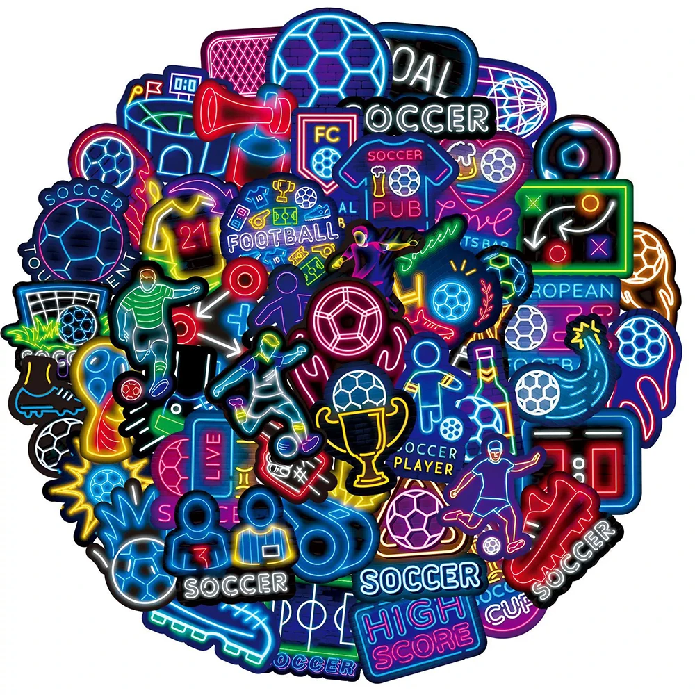Неоновые футбольные спортивные наклейки с героями мультфильмов - Фотография_2